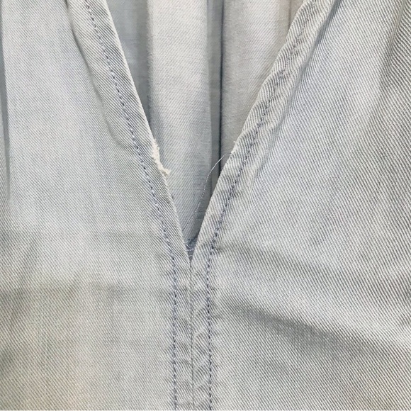 Ulla Johnson Split Neck Chambray Dress Tunic Shift Sz 8 - Picture 12 of 13